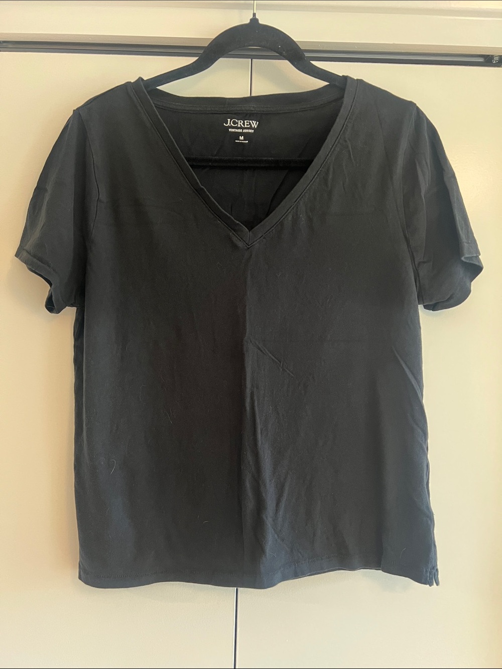 J. Crew Black V-Neck Short Sleeve Tee